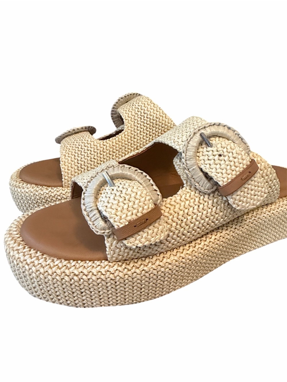 Kennith Cole Gentle Souls Theresa Platform Woven Raffia Sandals. Size 8 - Picture 8 of 9